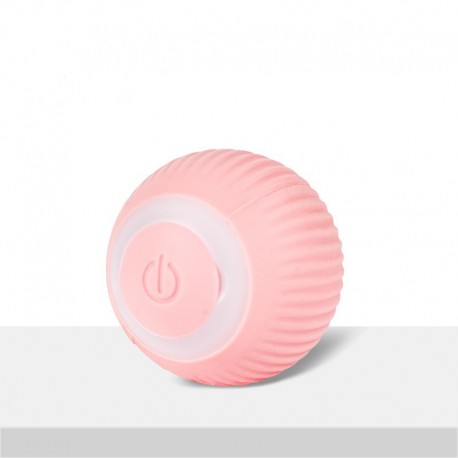 Интерактивная игрушка мячик для кошек собак (розовый) с USB зарядкой
